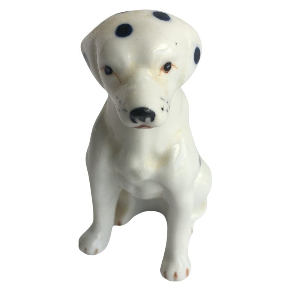 Vintage Dog Figurine Statue - Bone China Dalmatian, Black and White
